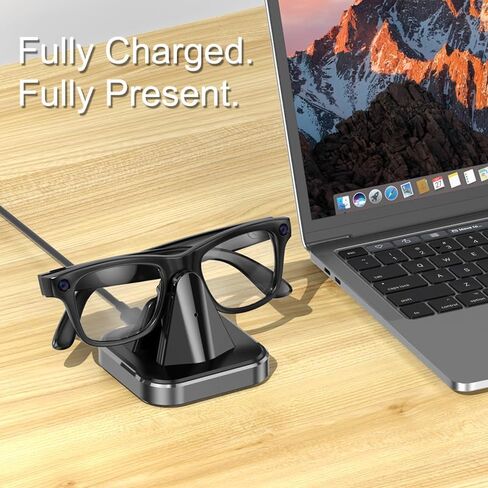 قاعدة شحن متوافقة مع نظارات Ray-Ban Meta الذكية Wayfarer Skyler Headliner وOakley HSTN، حامل شحن مربع بقاعدة مغلفة بالمعدن، محطة شحن سريعة لسطح المكتب لمدة 50 دقيقة in Kuwait