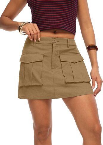 HiMONE Womens Cargo Skort High Waisted Mini Skirt Shorts with Pockets Casual Summer Utility Skort in Saudi Arabia