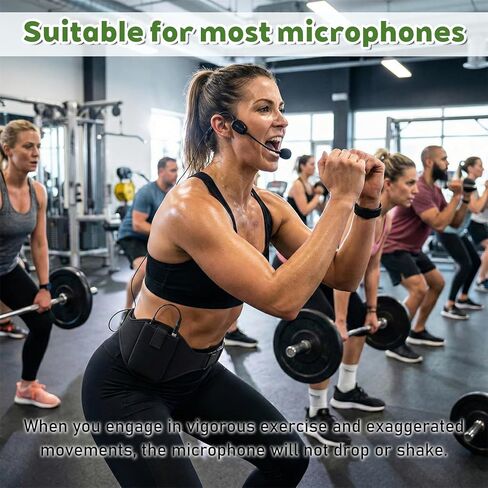 8 Pcs Mic Belt, Black Wireless Microphone Holder with Anti Dropping Strap Adjustable Neoprene Belt Waistband Bag for Theatre, Public Speaking, Fitness, Instructors, in Kuwait