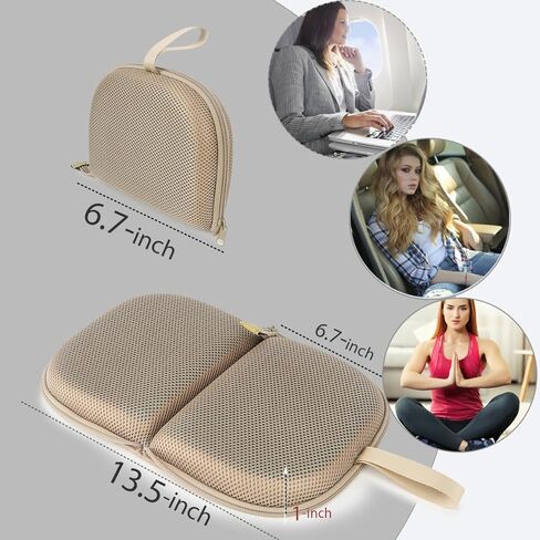 Foldable Cooling Gel Seat Cushion with Mesh Cover, Foldable Chair Cushion for Driving and Travel, Ventilative Mesh Cushion of Cooling Gel & Memory Foam for Fatigue Relief (1 in Black) in Saudi Arabia