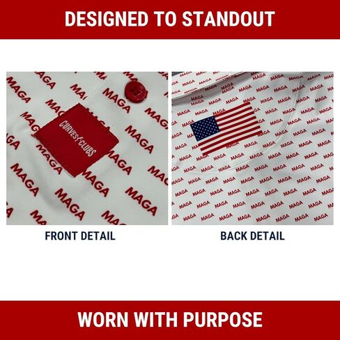 MAGA Golf Polo - قميص جولف مضحك للرجال - قميص بولو رجالي بنمط MAGA باللون الأحمر بالكامل - هدايا جولف عالية الأداء للاعبي الغولف in Kuwait