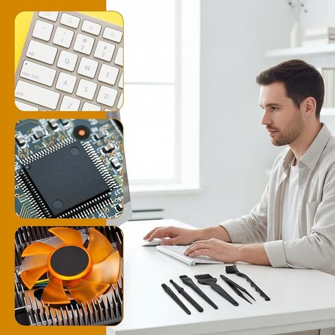 Keyboard Brush Anti Static Brush, 6PCS Mini Keyboard Cleaning Brushes Kit Electronic Dust Cleaning Brushes for Computer Motherboard Camera Small Space Remover for Mechanical Keyboards in Saudi Arabia