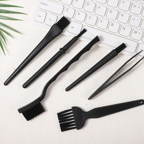 Keyboard Brush Anti Static Brush, 6PCS Mini Keyboard Cleaning Brushes Kit Electronic Dust Cleaning Brushes for Computer Motherboard Camera Small Space Remover for Mechanical Keyboards in Saudi Arabia