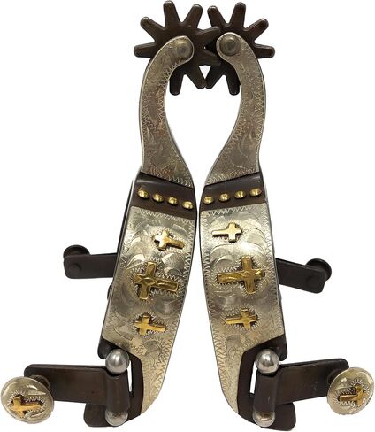 AJ Tack Youth Antique Brown Three Cross Spurs in Saudi Arabia