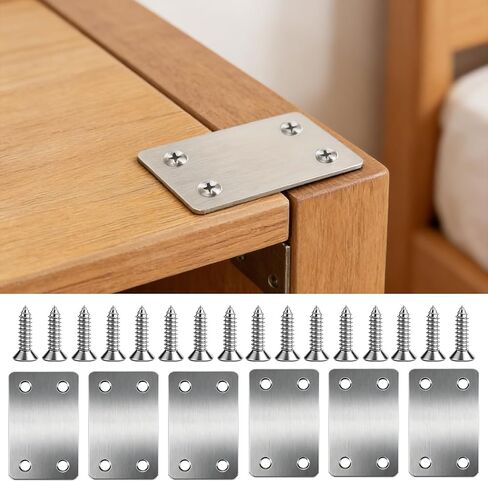 6 Sets Stainless Steel Corner Brackets, Heavy Duty Angle Brackets for Wood, Metal Shelf Support Brace, Furniture Fastener Connector with 24 Screws (Silver, 2.38 Inch) in Saudi Arabia