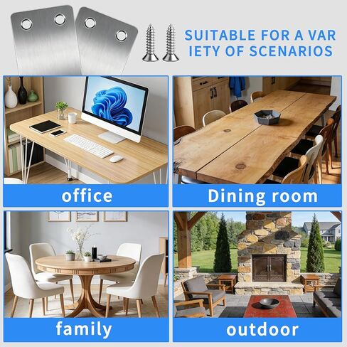 6 Sets Stainless Steel Corner Brackets, Heavy Duty Angle Brackets for Wood, Metal Shelf Support Brace, Furniture Fastener Connector with 24 Screws (Silver, 2.38 Inch) in Saudi Arabia