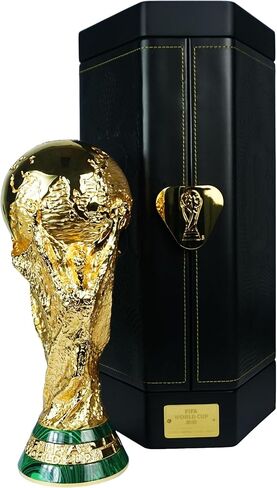 Officially Licensed FIFA World Cup 2026 Premium 260mm Trophy Replica – 24K Gold Plated Limited Edition (Only 2026 Made) – Individually Numbered with Luxury 3-Sided Leather Display Case in Saudi Arabia