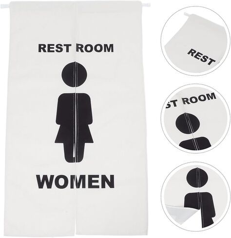 ERINGOGO Toilet Doorway Curtain 70x120cm Universal Public Toilet Curtain Half Shielding Panel Wear-Resistant for Commercial Restrooms in Saudi Arabia