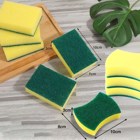 Heavy Duty Kitchen Scrub Sponge, 10 Pack-Kitchen Cleaning Sponges, Non-Scratch Kitchen Sponges for Dishes, Pans and Cleaning in Saudi Arabia