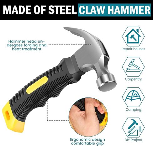 500Pcs Double Headed Skirting Nails Kit, No-Drill Traceless Baseboard Nails with Sleeve Tool, Mini Claw Hammer & Gloves, Seamless Trim Nails for Wood Baseboard DIY Installation in Kuwait
