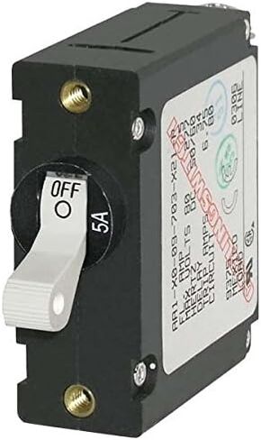 AMRB-7202 Blue Sea A-Series White Toggle Circuit Breaker - Single Pole 5A in Saudi Arabia