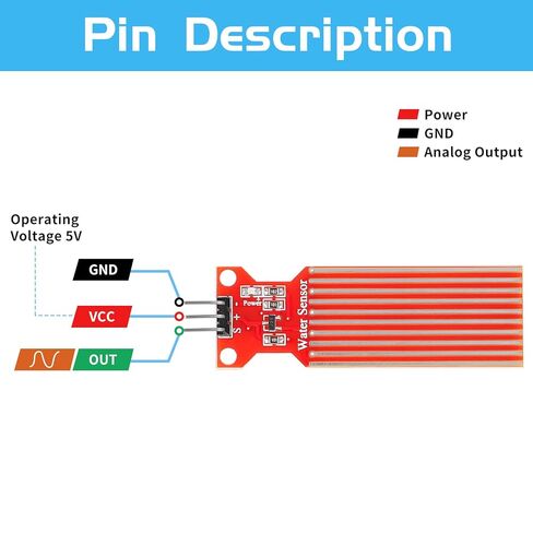 20 قطعة وحدة استشعار مستوى المياه مستشعر قطرات المياه سائل مياه الأمطار كشف العمق لاردوينو راسبيري بي in Saudi Arabia