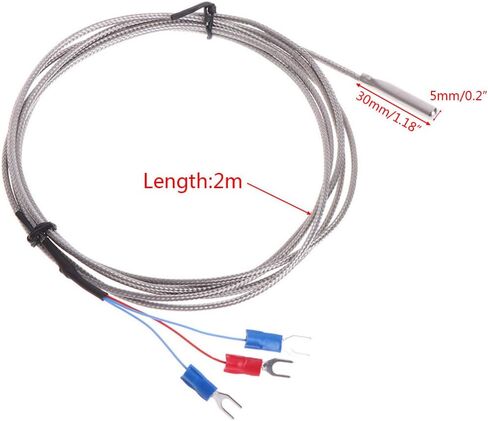 RTD PT100 Temperature Sensor Stainless Steel 3 Wire Thermistor Probe for PID Temperature Controller Range -50≧~350＜C, 2m in Saudi Arabia