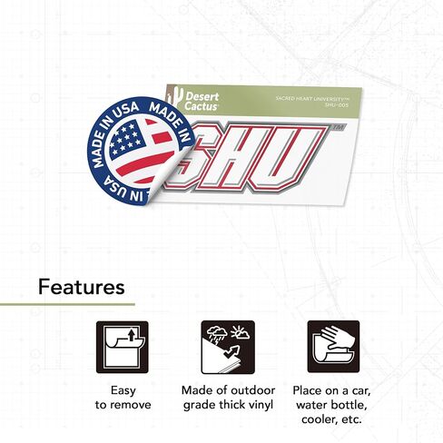 Desert Cactus Sacred Heart University Sticker Pioneers SHU Vinyl Decal Laptop Water Bottle Car Scrapbook (IND 005) in Saudi Arabia