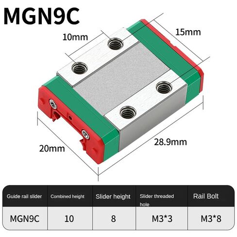 MGN 9mm Linear Guide MGN9 L = 100-550 mm + MGN9C or MGN9H SS Block(200mm) in Saudi Arabia