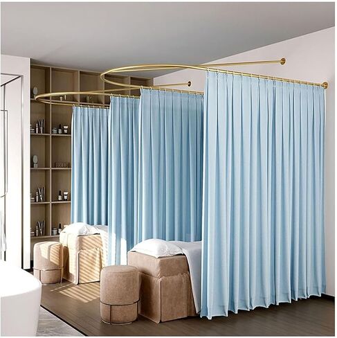 1pack Beauty Salon Partition Curtain,Metal U-Shaped Long Rod Room Partition,with Diagonal Rod for More Stability, Suitable for Beauty Salons Homes(Color3,120x230cm) in Saudi Arabia