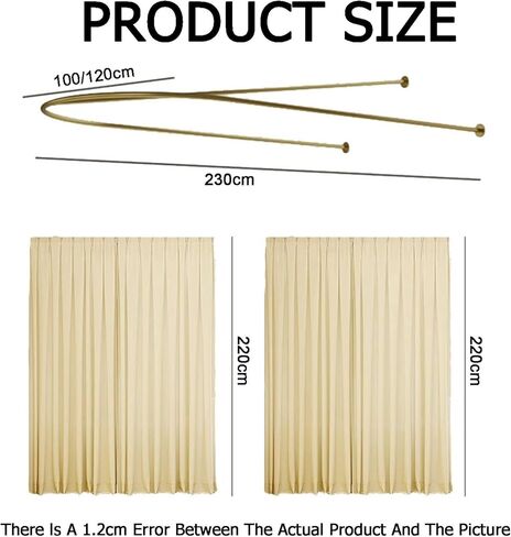 1pack Beauty Salon Partition Curtain,Metal U-Shaped Long Rod Room Partition,with Diagonal Rod for More Stability, Suitable for Beauty Salons Homes(Color3,120x230cm) in Saudi Arabia