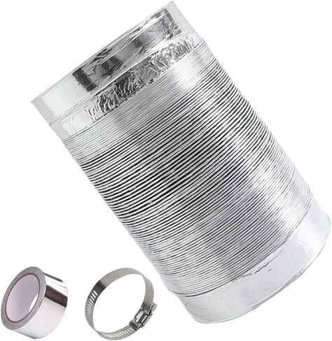 Dryer Vent Hose,Flexible Tumble Kit Ducting with Clamps Aluminium Tube for Kitchen Extractor Fan Duct(5m,120mm) in Saudi Arabia