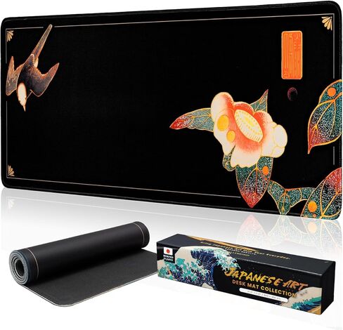 BELLEMOND Japanese Art Desk Mat | Large 31.5x11.8in Desk Pad | Mouse Pad for Keyboard & Mouse | Non-Slip Base, Water-Repellent, Smooth Precision | Camellia Silence in Saudi Arabia