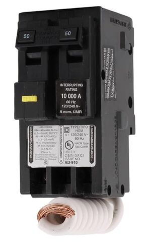 HOM250GFI - قاطع دائرة GFCI - 50 أمبير - 2 قطب - 240 فولت in Kuwait