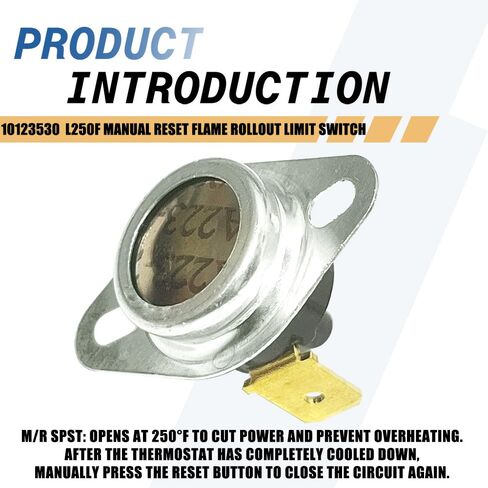 2-Pack 10123530 Furnace Thermostat L250F Manual Reset Flame Rollout Limit Switch Compatible with Goodman Amana in Saudi Arabia