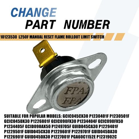 2-Pack 10123530 Furnace Thermostat L250F Manual Reset Flame Rollout Limit Switch Compatible with Goodman Amana in Saudi Arabia