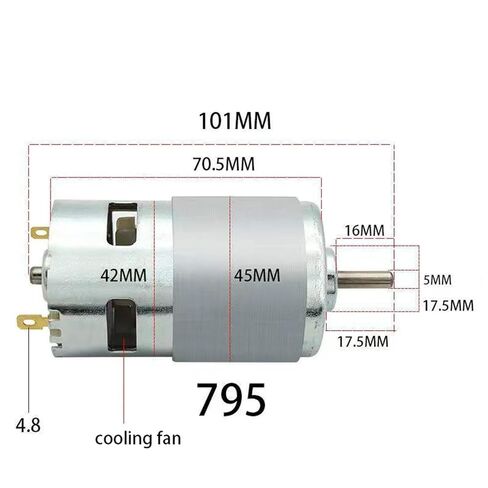 محامل كروية مفردة ومزدوجة للمحرك وعزم دوران كبير منخفض الضوضاء 775DC12V12000 D in Kuwait