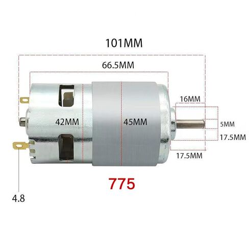 محامل كروية مفردة ومزدوجة للمحرك وعزم دوران كبير منخفض الضوضاء 775DC12V12000 D in Kuwait