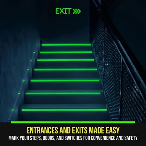 1 Roll of Glow-in-The-Dark Tape, Adhesive Tape for Night Visibility, Safety Warning Tape for Security, and Home Decor in Saudi Arabia