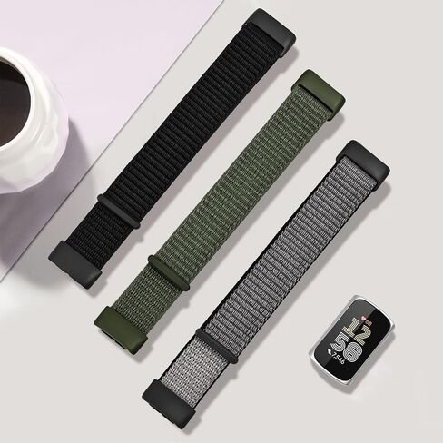 أربطة نايلون متوافقة مع Fitbit Charge 6/Charge 5,3 Pack Hook and Loop سوار معصم ناعم خفيف الوزن ومسامي وحزام رياضي قابل للتعديل للشحن 6/5 ملحق تعقب اللياقة البدنية للنساء والرجال in Kuwait