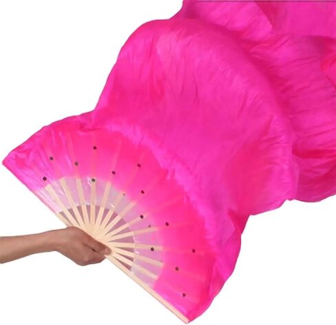 Belly Dance Fans 1.5m Dance Kung Fu Tai Chi Square Dancing Fan Stage Performance Props Party Festival DIY Supplies Decor(Yellow) in Saudi Arabia