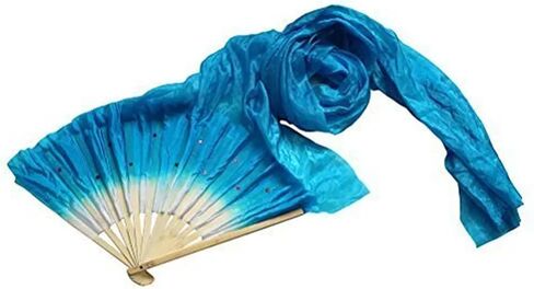 Belly Dance Fans 1.8m Hand Made Colorful Belly Dancing Long Silk Fans Veils Dance Fan Belly Dance Costumes Accessories(Pink) in Saudi Arabia