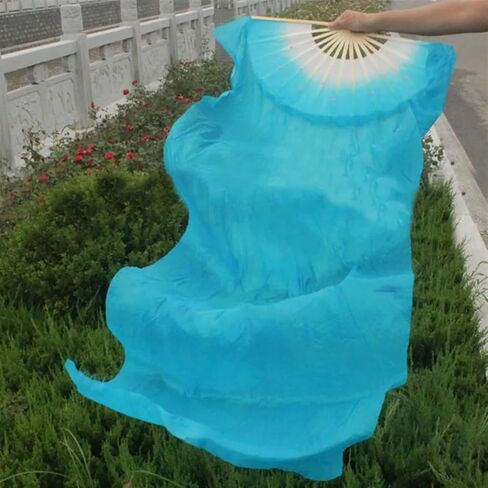 Belly Dance Fans 1.8m Hand Made Colorful Belly Dancing Long Silk Fans Veils Dance Fan Belly Dance Costumes Accessories(Pink) in Saudi Arabia