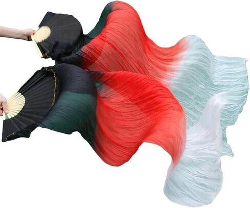 Belly Dance Fans Handmade Silk Veil Fans Belly Dancing Fans(Pink,120cm-90cm) in Saudi Arabia