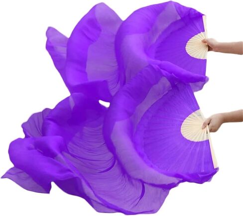 Belly Dance Fans Handmade Silk Veil Fans Belly Dancing Fans(Pink,120cm-90cm) in Saudi Arabia