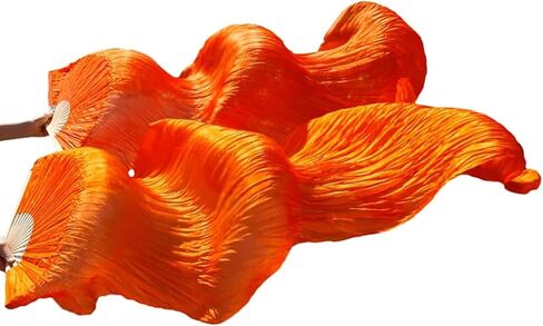Belly Dance Fans Silk Belly Dance Fan Veils Handmade Dyed Belly Dance Veil Pure Silk Fan Belly Dance Accessories(7) in Saudi Arabia