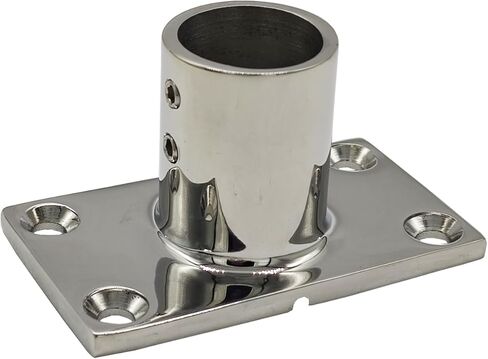 2Pcs Boat Rectangle Hand Rail Base, Marine Grade 316 Stainless Steel 90 Degree Base Rail Fitting for 1" (25.8mm) Tube in Saudi Arabia