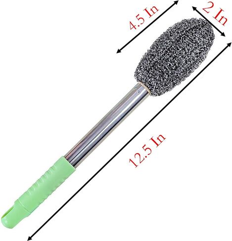 Long Handle Steel Wire Ball, 2 Pcs 12.5 Inch Stainless Steel Ball Brush for Pot, Bottle and Closestool (2) in Saudi Arabia