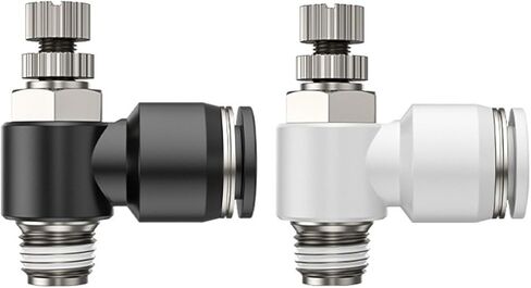 أسود أبيض SL صمام خنق L نوع اسطوانة التحكم في السرعة المشتركة الهوائية 8-02 1 قطعة (SL10-01White) in Kuwait