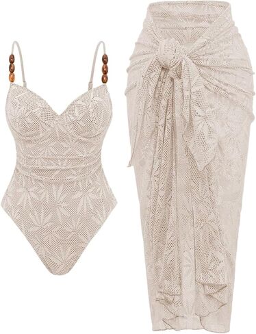 SHENHE Women's Underwire One Piece Swimsuit with Cover Up Sarong Wrap Tummy Control Bathing Suit in Saudi Arabia