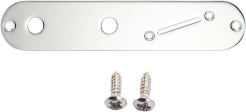 Dopro Slant Tele Control Plate with 3/8" CTS Potentiometer Holes and Angled Switch Slot Hole for Telecaster Guitar Chrome in Saudi Arabia