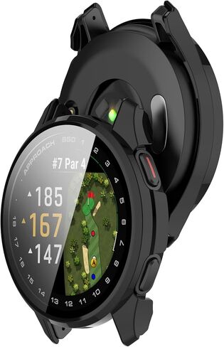 LOKEKE متوافق مع Garmin Approach S50 غطاء حماية كامل للكمبيوتر الشخصي غطاء واقي شاشة من الزجاج المقسى متوافق مع Garmin Approach S50 (أسود) in Saudi Arabia