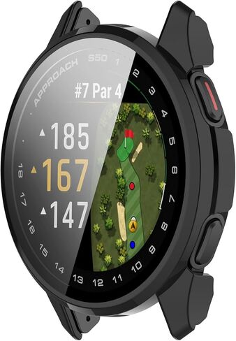 LOKEKE متوافق مع Garmin Approach S50 غطاء حماية كامل للكمبيوتر الشخصي غطاء واقي شاشة من الزجاج المقسى متوافق مع Garmin Approach S50 (أسود) in Saudi Arabia