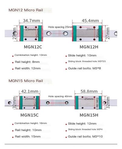 MGN12H 250mm 300mm 330mm 470mm Bearing Linear Guide Bracket 3D Printer(400mm) in Kuwait