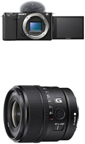 Sony Alpha ZV-E10 - APS-C Interchangeable Lens Mirrorless Vlog Camera - Black w/E 15mm F1.4 G APS-C Large-Aperture Wide-Angle G Lens in Saudi Arabia