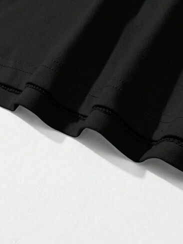 Men's Casual Short Sleeve T-Shirt, Minimalist Mountain Graphic Tee, Black Color Crew Neck Summer Top in Saudi Arabia