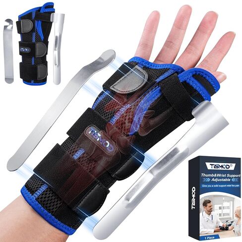 Carpal Tunnel Wrist Brace Night Support,Thumb Spica Splint Left Hand for De Quervain's Tenosynovitis Splint,Wrist Brace with Thumb Support for Women/Men, One Size-Black-Right in Saudi Arabia