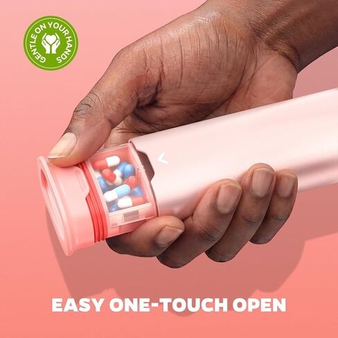 Metal 7 Day Pill Organizer 2 Times a Day-Travel Pill Box Case with Moisture-Proof Airtight Lids, Weekly AM PM Medicine Container for Vitamins, Fish Oil, Supplements and Medications (Pink) in Saudi Arabia