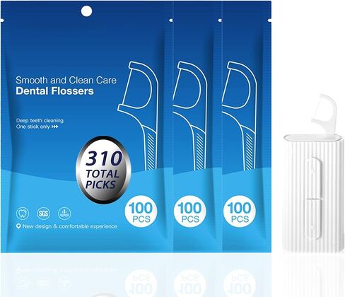 4 عبوات من موزع خيط تنظيف الأسنان المنبثق مع 100 عبوة إعادة تعبئة - حامل خيط تنظيف الأسنان الأوتوماتيكي المحمول ومجموعة حقائب السفر، صناديق تنظيم قابلة لإعادة الاستخدام مرمزة بالألوان للعائلة والسيارة والمكتب والمحفظة (ألوان متنوعة) in Kuwait