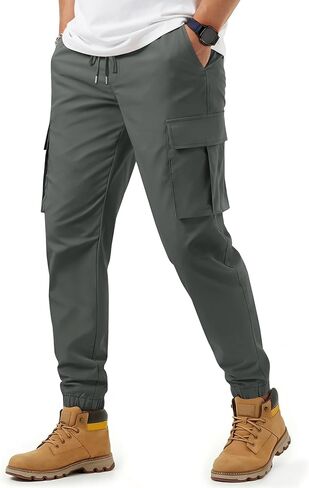 TACVASEN سراويل البضائع غير الرسمية للرجال Jogger Sweatpants مرونة الخصر الرباط المشي لمسافات طويلة السراويل مع جيوب متعددة in Saudi Arabia